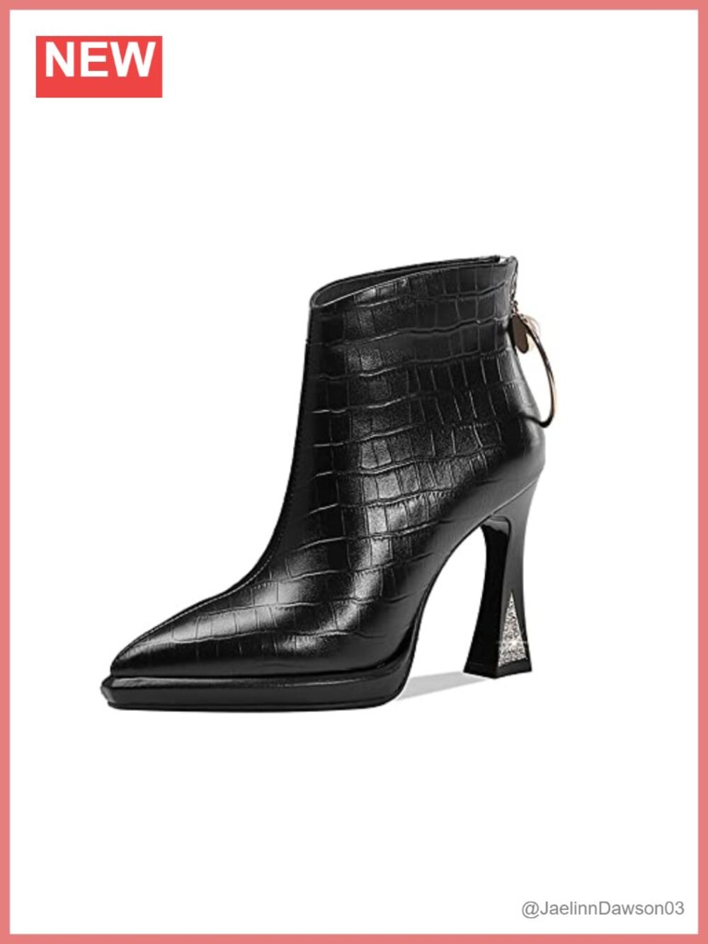 Genuine Leather Pointed Toe Ankle Boots High Heel Bootie